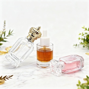 Women Luxury 3.4 oz Perfume <b>Bottle</b> Gold Cap 50ml 100ml Perfume <b>Glass</b> <b>Spray</b> <b>Bottle</b> With Crown Cap - Product Image 5