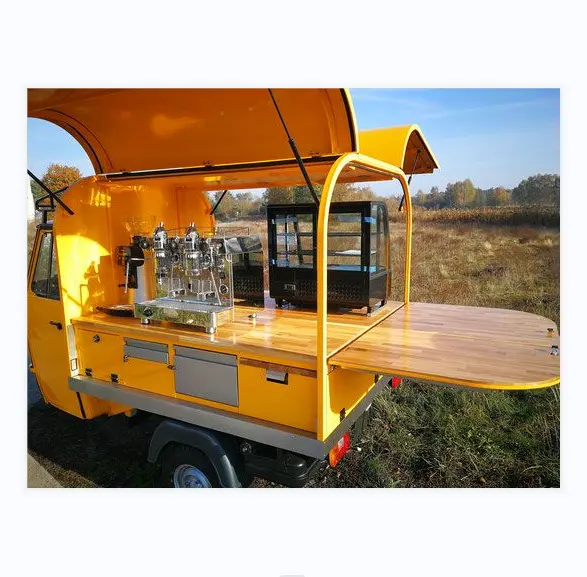 Chariot mobile de boissons de camion de nourriture avec les deux côtés ouverts avec le plein camion de nourriture de tricycle de cuisine