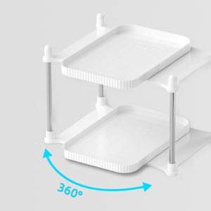 New <b>Kitchen</b> Cabinet Storage Container Basket <b>Drawer</b> Rack 2 Tier Clear <b>Organizer</b> With Dividers - Product Image 5