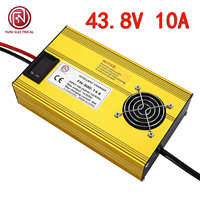 Chargeur intelligent de batterie au lithium DC FUNELEC FN-600W 43,8V 10A, chargeur rapide industriel CV CC à arrêt automatique pour batteries ternaires LiFePO4