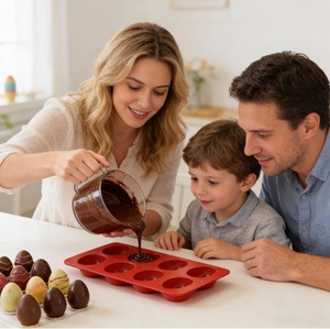 2 Pack Silicone <b>Egg</b> Molds 8 Cavity <b>Easter</b> 3D <b>Egg</b>-Shaped Silicone Baking Mold - Product Image 4