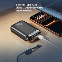Batterie externe portable Z2 à charge rapide bidirectionnelle 10000 mAh avec câbles intégrés doubles – Indispensable pour les voyages