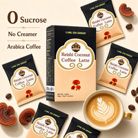 Café instantané sans sucre à la noix de coco et au Reishi, saveur fruitée, Arabica, 165g, 11 sachets, vente en gros, OEM, directement de l'usine