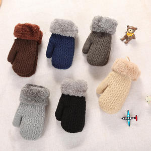 Children Mittens Winter Warm Kids Mittens <b>Wool</b> Knitted Rope Full Finger Baby Gloves Accessories - Product Image 1
