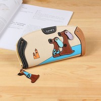Dompet Anjing Lucu Gaya Korea dengan Ritsleting, Dompet Panjang Fashion, Dompet Wanita