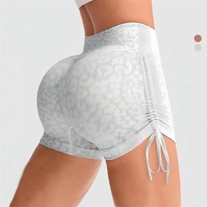Shorts de sport pour femmes à taille haute, imprimé léopard, coupe ajustée, respirants, séchage rapide, <span class=keywords><strong>sexy</strong></span>, effet push-up, pour fitness, course à pied, cyclisme, yoga - Product Image 4