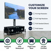 Écran LED portable pliable à levage hydraulique, intégré dans un flight case, haute luminosité, pour extérieur/intérieur - Vente chaude
