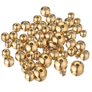 Perles entretoises rondes 4mm 5mm 6mm |   Perles de positionnement en acier inoxydable plaqué or PVD 18 carats pour la création de bijoux DIY (bracelets, colliers) - Product Image 3