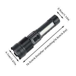 Lampe <span class=keywords><strong>torche</strong></span> tactique multifonctionnelle à LED XHP50 haute puissance, <span class=keywords><strong>rechargeable</strong></span> par USB, <span class=keywords><strong>longue</strong></span> <span class=keywords><strong>portée</strong></span>, zoom, pour la chasse, les urgences en plein air - Product Image 6