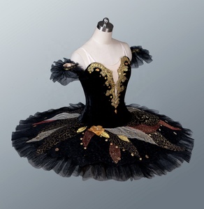 Tutu de ballet cygne noir en velours 12 couches personnalisable Costume de danse professionnel pour filles ballerine de performance classique - Product Image 2