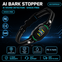 Collier anti-aboiement IA en gros, détecteur intelligent d'aboiements, sans choc, OEM ODM, logo personnalisé, directement de l'usine