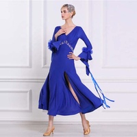 M-1643 Haute Qualité Sexy Bleu Pratique Long Moderne Robe Femme Bal Pratique Robe À Vendre