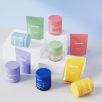 Pot en verre à large ouverture couleur macaron 180 ml, personnalisable, pour compléments alimentaires, poudre de protéines, oursons gélifiés, vitamines, capsules – Ensemble d'emballage