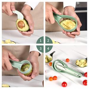 Multi-function Manual ABSPP430 Material Stainless Steel Dishwasher Safe Avocado Peeling Cutter Corer 3-in-1 Fruit Vegetable Tool - Product Image 3