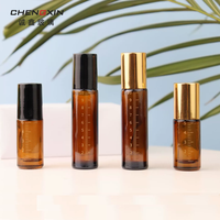 Rouleau en verre brun foncé en gros pour bouteille avec anneau de scellage, sérigraphié pour parfum, collyre, mascara, nettoyant visage