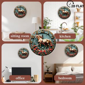 Round Wooden Wall <b>Clock</b> 25x25Cm Quartz Silent Simple Design Home Office Living Room Decor - Product Image 4