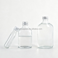 Bouteilles en verre plates pour spiritueux de 50 ml, 100 ml, 200 ml, 250 ml, 350 ml, 500 ml pour café froid, whisky, vodka, gin avec bouchon à vis hermétique