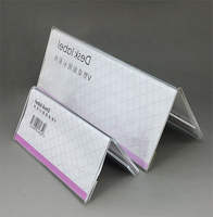 Support d'affichage double face pliable moderne en acrylique en forme de V avec logo personnalisé
