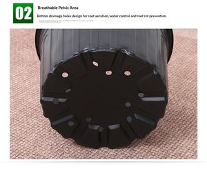 Siyah Saksılar Enjeksiyon Kalıplama Dikey Kaburgalar Drenaj Delikleri Dayanıklı Hafif Bitki Kapları Ev Bahçesi Toplu Sipariş - Product Image 4