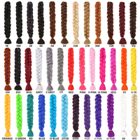 Fujia 165g 82 pouces Pré-étiré - Extensions de cheveux synthétiques Jumbo pour tresses et dreadlocks