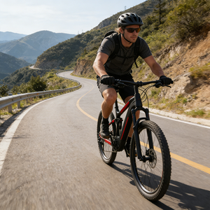 Vélo de <span class=keywords><strong>montagne</strong></span> électrique tout-suspendu pour aventures longue distance, 500W, moteur central, autonomie 70km, vitesse 45km/h, cadre en fibre de carbone, freinage hydraulique - Product Image 6
