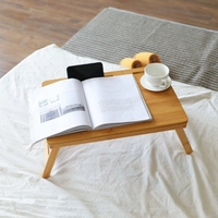 Table de lit pliable en bambou pour ordinateur, tablette et smartphone – Idéale pour les devoirs, la lecture, le travail – Table de petit-déjeuner réglable – Offre spéciale