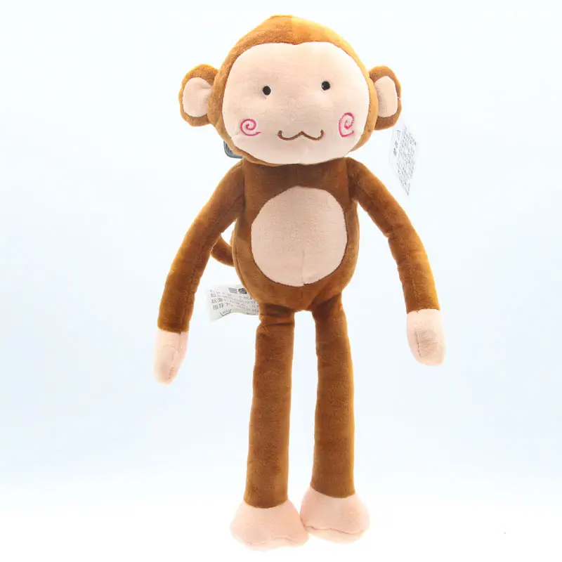 Stuffed Wild Animals Monkey Comforter Blanket Toy 100 Organic Cotton Baby Lovey Cute Long Hand Custom OEM Plush Toys