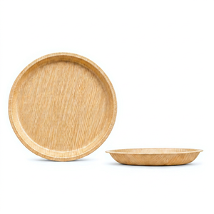 Plato Desechable Redondo de Hoja de Palma Areca de 12 Pulgadas |   Plato de Catering Resistente, Compostable y Ecológico - Product Image 1