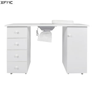 काले गुलाबी सफेद नाखून ड्रायर पॉलिश स्पा स्टेशन 4 दराज 1 बड़ा कैबिनेट 8 पहियों मैनीक्योर नाखून टेबल - Product Image 6