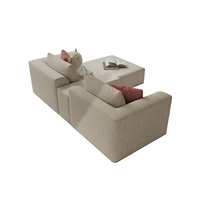 Canapé modulaire en mousse compressée sans structure, design simple, portable, assemblage sans outil, canapé-lit en forme de L avec accoudoirs, idéal pour hall d'hôtel et café