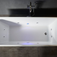 Baignoire rectangulaire autoportante à jet d'air et de tourbillon Bain à remous d'hydrothérapie