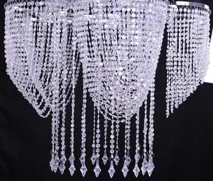 Acryl schillernden Perlen modernen Kristall Kunststoff Decken leuchte Kronleuchter für Hotel