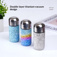 Mug isotherme compact en titane pur, motif fleur de glace, élégant, performance thermique de 6 à 12 heures, pour hommes et femmes