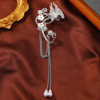 New Stock Mujeres Fairy Elf Ear Cuffs Clip de oreja no perforado Retro Long Tassel Clip en pendientes