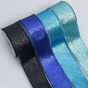 Konfeti Pesta Berkilau Hijau Pastel Emas Perak Pita Jacquard Kulit Lebar 6.3cm Dekorasi Karangan Bunga Pohon Natal - Product Image 3