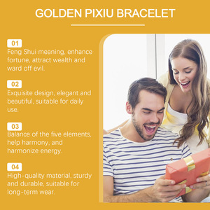 Pulsera con cuentas Hoexe Gold Pixiu, hermoso Significado de parejas masculinas y femeninas, cadena de mano, colocación elegante a la moda - Product Image 2