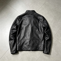 Veste de moto en cuir véritable pour homme, en cuir de vachette PU noir, style vintage, streetwear, veste bomber pour la conduite en plein air