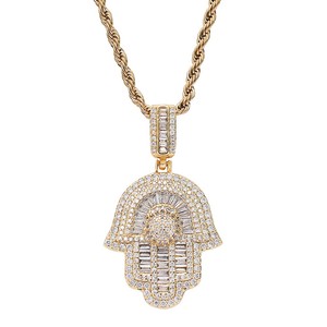 <span class=keywords><strong>Collana</strong></span> Hip-Hop <span class=keywords><strong>con</strong></span> Pendente <span class=keywords><strong>Mano</strong></span> <span class=keywords><strong>di</strong></span> <span class=keywords><strong>Fatima</strong></span> in Rame Intarsiato <span class=keywords><strong>con</strong></span> Zirconi, Gioiello alla Moda - Product Image 1