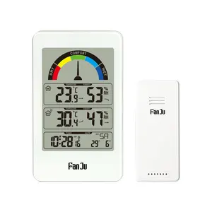 Jam Alarm termometer nirkabel, Monitor kelembapan suhu dengan Remote Sensor, Jam Alarm Digital dalam dan luar ruangan