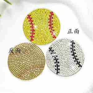 New <b>Iron</b> on Shiny Colorful Rhinestone Baseball Patch for Clothes Bag Decoration - Product Image 3