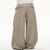 Pantalon de costume décontracté pour homme, coupe droite, ample, à jambe large, taille mi-haute, longueur au sol, style baggy, pantalon de ville, personnalisé ODM