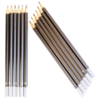 Crayon en bois personnalisé avec logo et forme, mine noire HB 2B 6B-10H, 7 pouces avec gomme, pour enfants, fournitures scolaires, certifié EN71 ISO