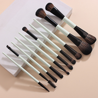 Pinceaux de maquillage professionnels en poils synthétiques, 10 pièces, avec design double face pour le visage et les yeux, y compris un ensemble de pinceaux à raser