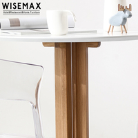 WISEMAX MÖBEL Moderner Restaurant Cafe Shop Möbel Holztisch natürliche Massivholz platte runder Esstisch für Esszimmer