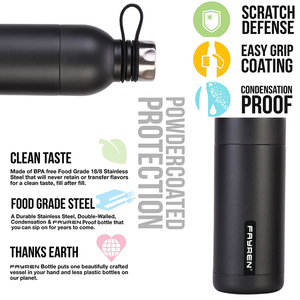 Bouteille d'eau sportive en acier inoxydable sans BPA de 550 ml, étanche, garde au froid et au chaud, avec couvercle à poignée, petite ouverture, conforme aux normes alimentaires FDA LFGB - Product Image 5