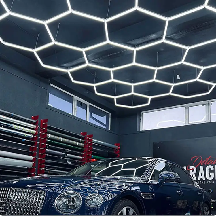 Professional Factory Customized Hexagon Led Light Workshop Honeycomb Garage Work Led Light Car Detailing Lights