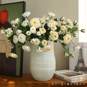 Arreglo Floral Yihua, Rosas Artificiales de Seda Blanca en Jarrón, Decoración para el Hogar, Estilo Moderno y Simple - Product Image 2