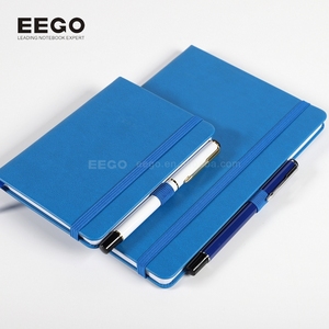 Tùy chỉnh A5 PU da nhỏ Tạp Chí cứng Bìa máy tính xách tay màu xanh hải quân A4 Lưu ý sách với chủ đề bút may RÀNG BUỘC - Product Image 2