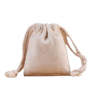 Custom Logo High Quality Recyclable Cotton <b>Drawstring</b> <b>Pouch</b> Eco-Friendly Screen Printing Storage Bag Craft Gift Candle Stickers - Product Image 1