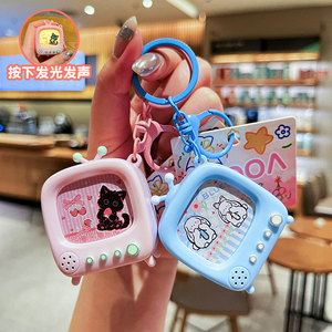 Arrival Miniature TV Shape <b>Keyring</b> Mini TV Lamp Pendant Keychain Hanging Gifts School Bags Car Keychain - Product Image 2